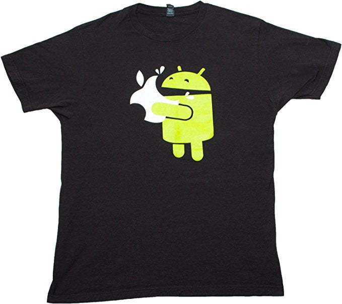 Green Robot Eats an Apple | Funny Mobile App Developer Humor Unisex T-shirt